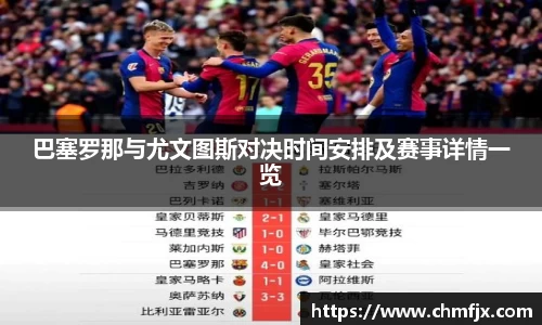 巴塞罗那与尤文图斯对决时间安排及赛事详情一览